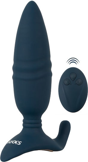 Anos Anal Plug with Wireless Functionality and Vibration Blue 16.8cm