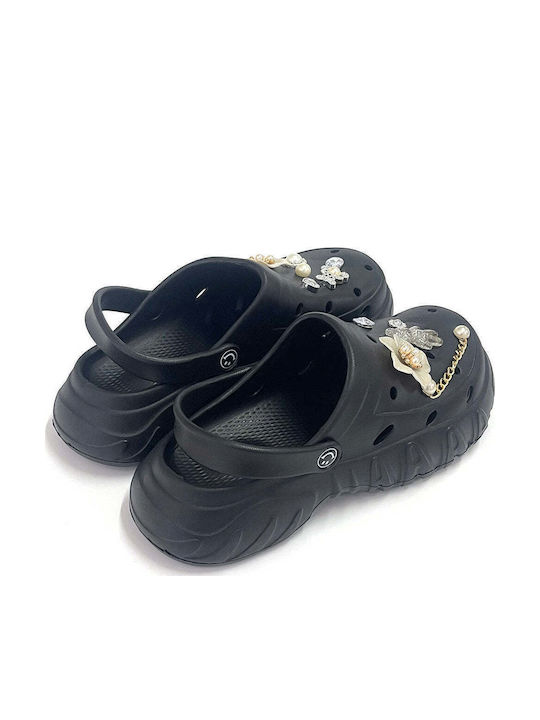 Women's Slippers Double Sole Sabot with Removable Decorations Gs-64918