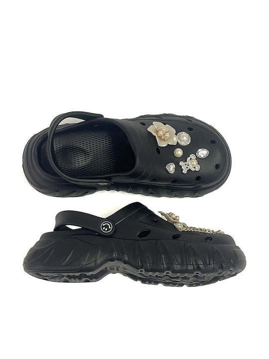 Women's Slippers Double Sole Sabot with Removable Decorations Gs-64918