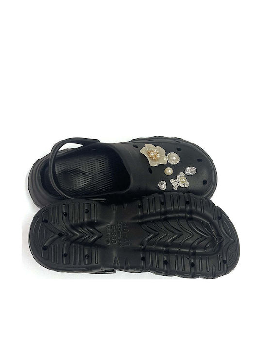 Women's Slippers Double Sole Sabot with Removable Decorations Gs-64918