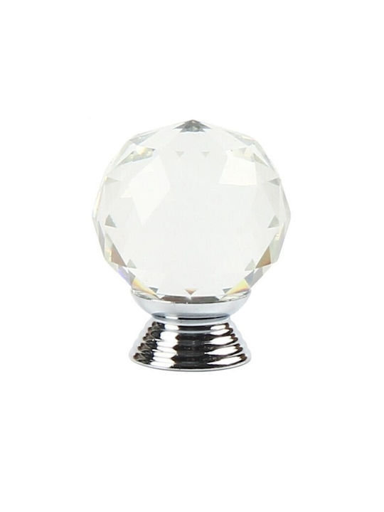 Set 2 Mânere Ușă Model Cristal Zola Diametru Mâner 30 Mm Înălțime 40 Mm
