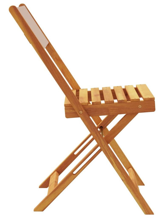 Градински Стол Дървен Тауп 2 Бройки 38x32.5x83 см