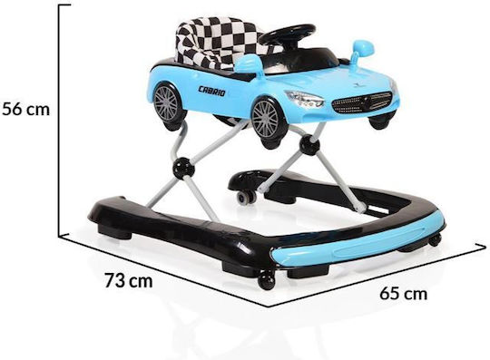 Cangaroo Cabrio Baby Walker with Music for 6+ Months Blue