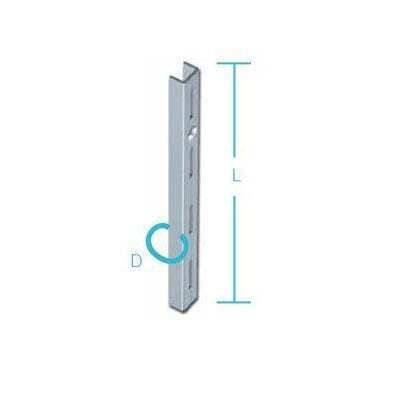 Element-System Σετ 2 Ορθοστάτες Ραφιέρας Λευκοί Μονής Διάτρησης