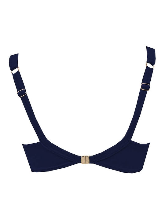 Top de bikini albastru-navy fără cupe de umplutură E/F Angel Mare 011/17