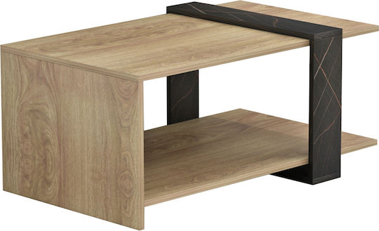 Rechteckiger Zentraler Kaffeetisch Wilma Holzbeige M80xT50xH35cm