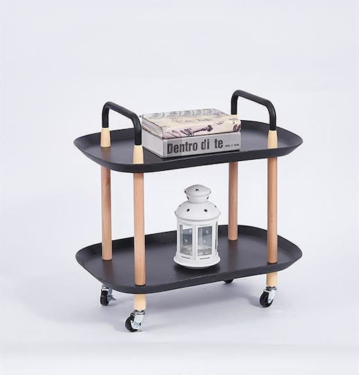 Ankor Side Table with Wheels Black