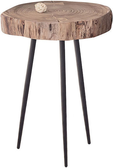 Rundes Beistelltisch Patel aus Massivholz Beige B35xL34xH54cm EAN7104,1