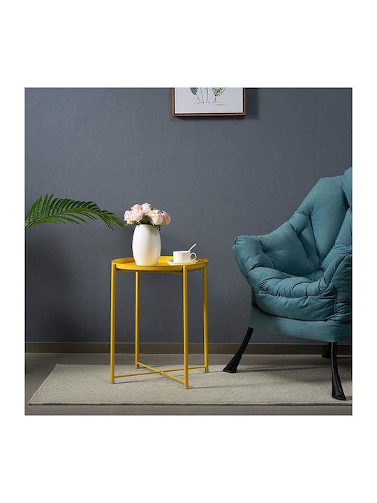 Round Metal Side Table Yellow L25xW25xH42cm