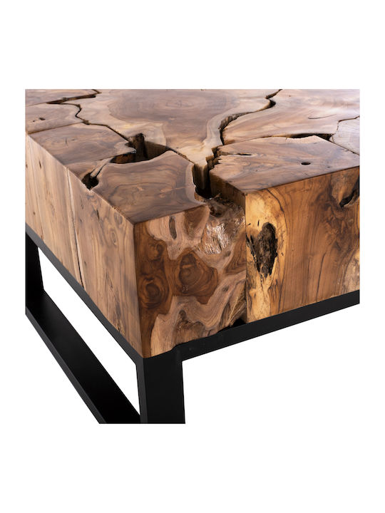 Rectangular Central Coffee Table Made of Solid Wood Natural W120xD70xH48cm