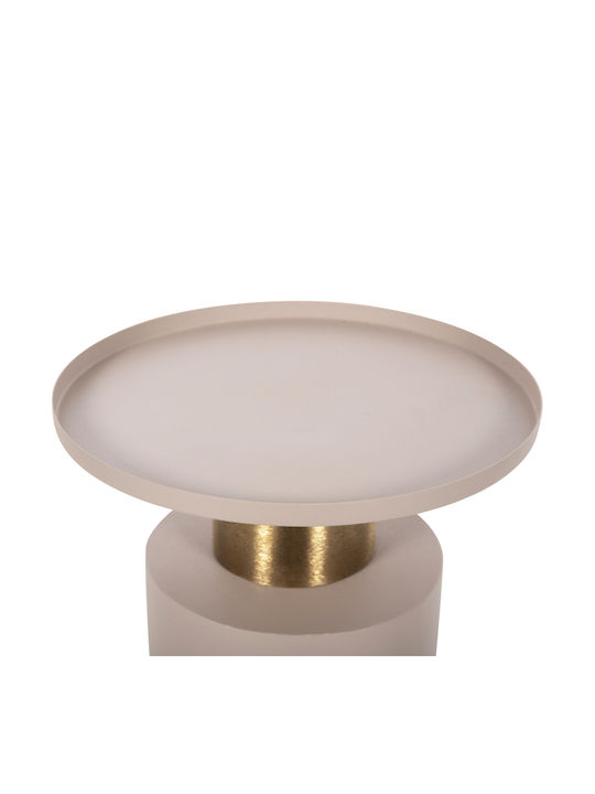 Round Side Coffee Table Punjab Metal Ecru/Gold W30.5xL30.5xH42cm