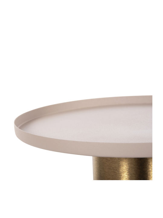 Round Side Coffee Table Punjab Metal Ecru/Gold W30.5xL30.5xH42cm