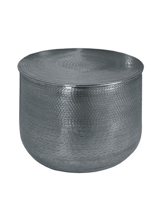 Round Central Aluminum Coffee Table Gray 2 Pieces W52xL52xH39cm