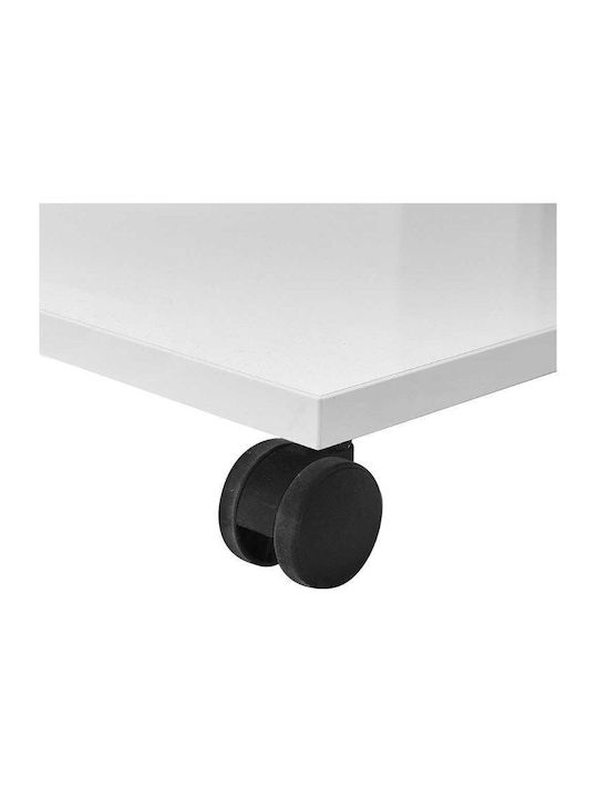Ορθογώνιο Βοηθητικό Τραπεζάκι Shaped Ξύλινο με Ρόδες Λευκό Μ45xΠ35xΥ65εκ.