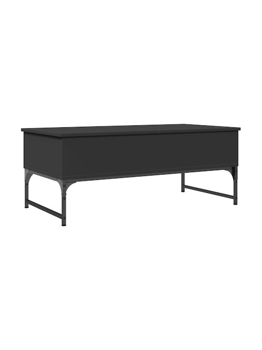 Rectangular Coffee Table with Waiter Black L100xW50xH40cm