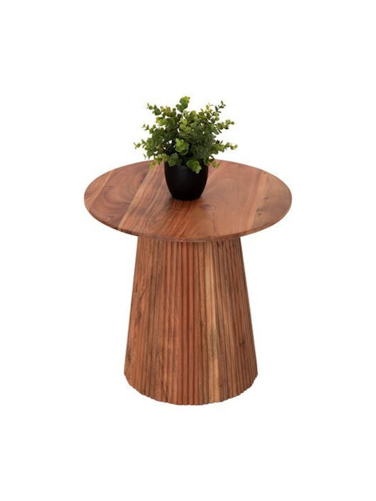 Round Side Table Groot from Solid Wood Acacia-Natural L45xW45xH44cm.