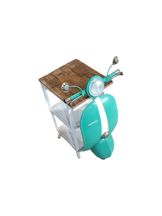 Rechteckig Beistelltisch Mini Vespa Petrol Blau L45xB61xH88cm