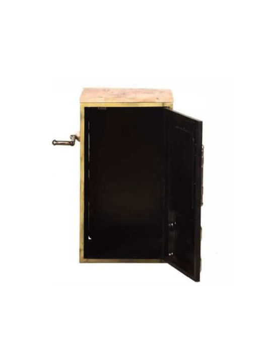Square Side Table Gas Pump Metal Multicolour 36x57x71 cm