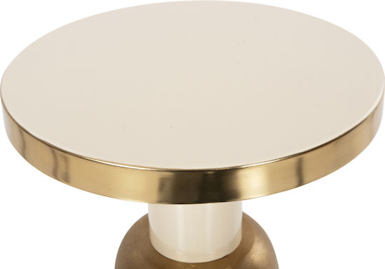 Round Side Table Metal Ecru-Gold M40.5xL40.5xH62cm