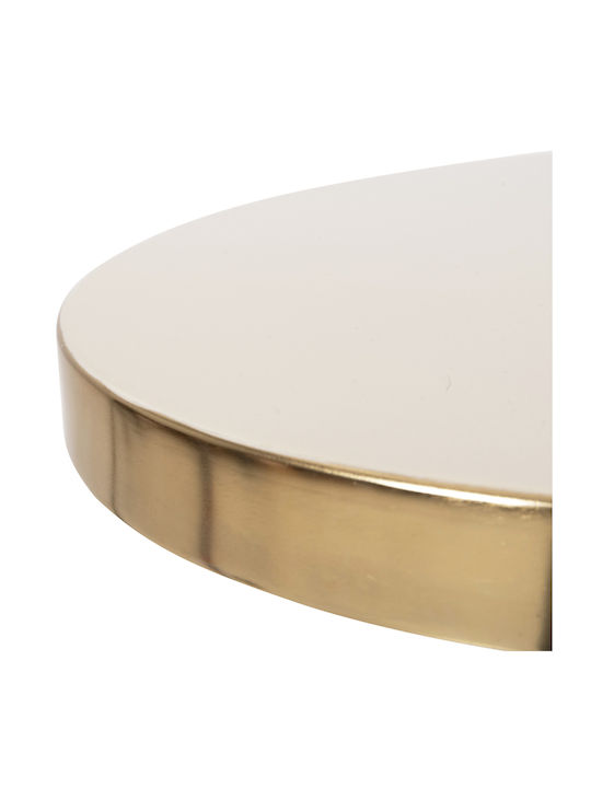 Round Side Table Metal Ecru-Gold M40.5xL40.5xH62cm