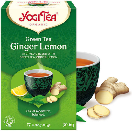 Yogi Tea Πράσινο Τσάι Ginger Lemon 17 Φακελάκια 30.6gr