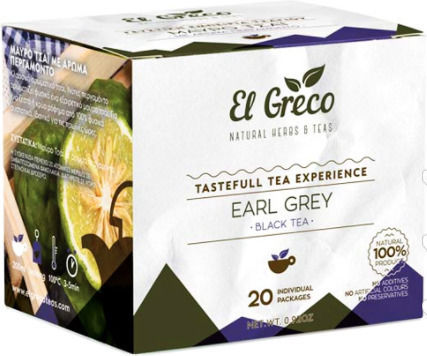 El Greco Μαύρο Τσάι 20 Φακελάκια 26gr με Άρωμα Περγαμόντο
