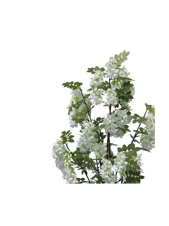Διακοσμητικό Φυτό Bean Flowers Γλάστρα Inart Λευκό Pp Υ125εκ