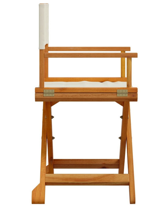 Regiestuhl Hölzernes Cream mit Kissen 2Stück 53x47x90εκ.