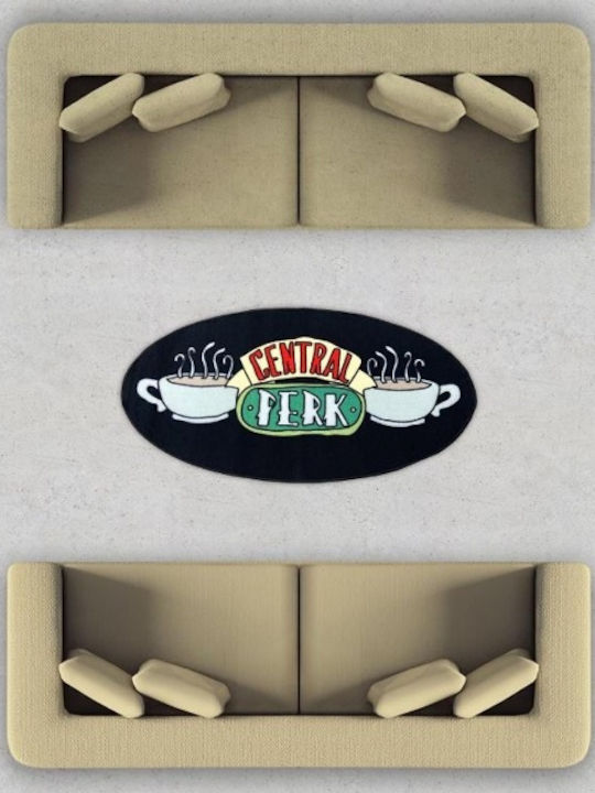 Grupo Erik Πατάκι Εισόδου Οβάλ Μοκέτα Central Perk Friends Μαύρο 71x133εκ.