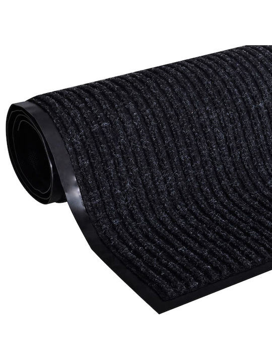 vidaXL Entrance Mat Straw with Anti-slip Backing Black 160x220cm