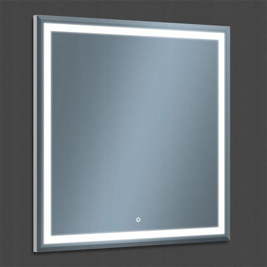Quadratischer Badezimmerspiegel LED 80x80cm