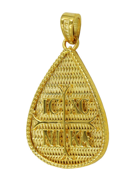 Roloi Kaliamanis Pendant Kids Talisman Double Sided Constantine from Gold 14K PM1258