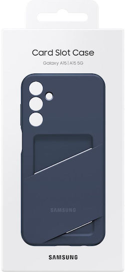 Samsung Back Cover Σιλικόνης με Υποδοχή για Κάρτες Blue Black (Samsung Galaxy A15)