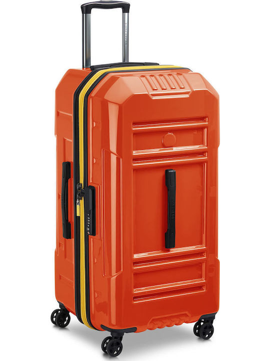Rempart Μεγάλη Βαλίτσα Ταξιδίου Σκληρή Orange με 4 Ρόδες Ύψους 80εκ.