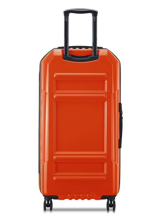 Rempart Μεγάλη Βαλίτσα Ταξιδίου Σκληρή Orange με 4 Ρόδες Ύψους 80εκ.