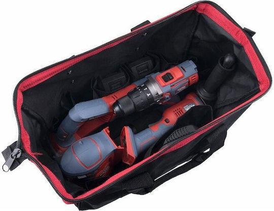 Extol 8898314 Set Eckiges Rad & Bohrschrauber & Stichsäge & Sander 20V mit 2 Batterien 2Ah und Hülle