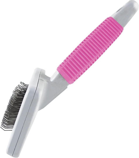 Haustier Bürste Kamm Set Zola Kunststoff Metall 9,7x14 cm Pink Weiß