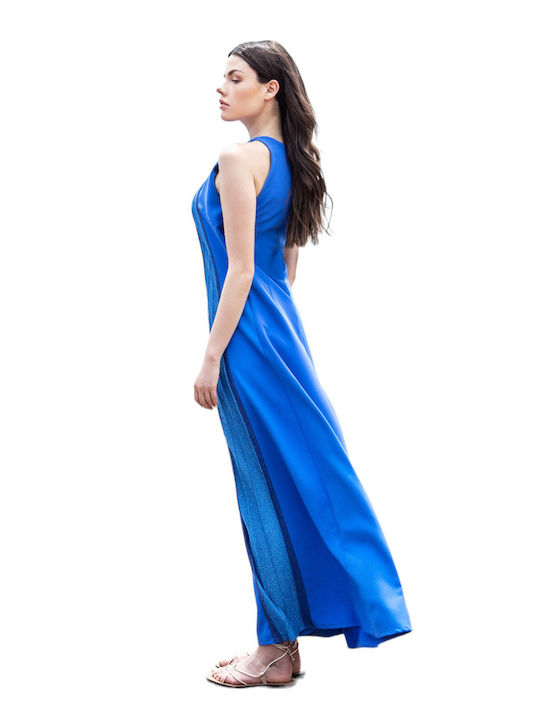 Maxi Dress with Slit Blue