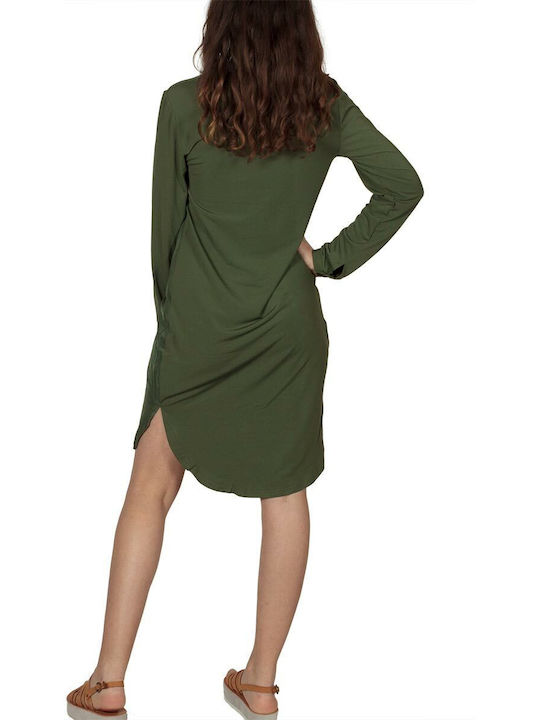 Soft Rebels Maxi Shirt Dress Dress Draped Green