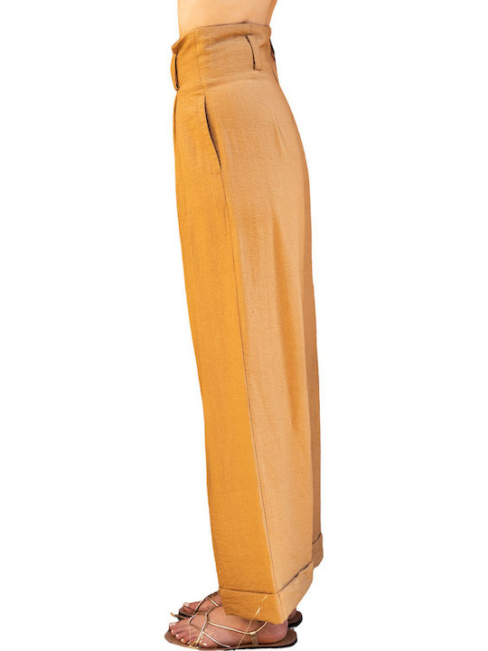 Damen Stoff Hose Camel