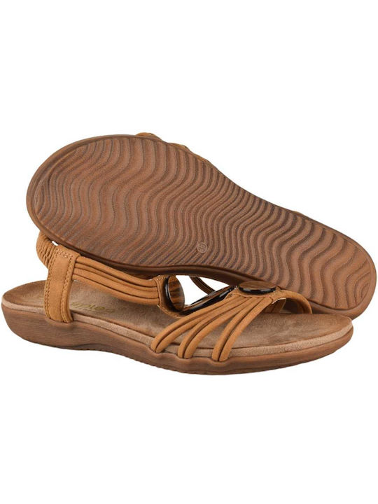 Amarpies Women's Flat Sandals Anatomic in Tabac Brown Color