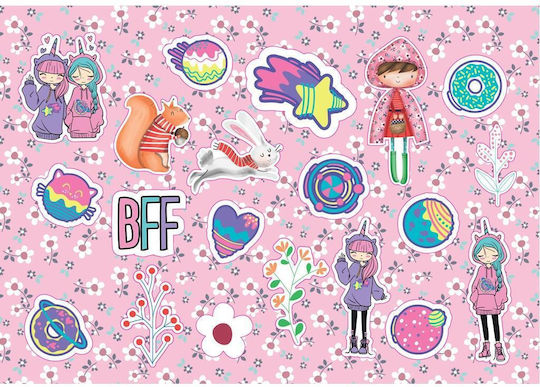 Μπλοκ Ζωγραφικής Must Best Friends Forever Hello Rain 23x33 40 Φύλλα Αυτοκόλλητα-στένσιλ 2 Σελ
