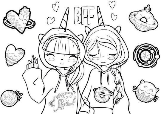 Μπλοκ Ζωγραφικής Must Best Friends Forever Hello Rain 23x33 40 Φύλλα Αυτοκόλλητα-στένσιλ 2 Σελ