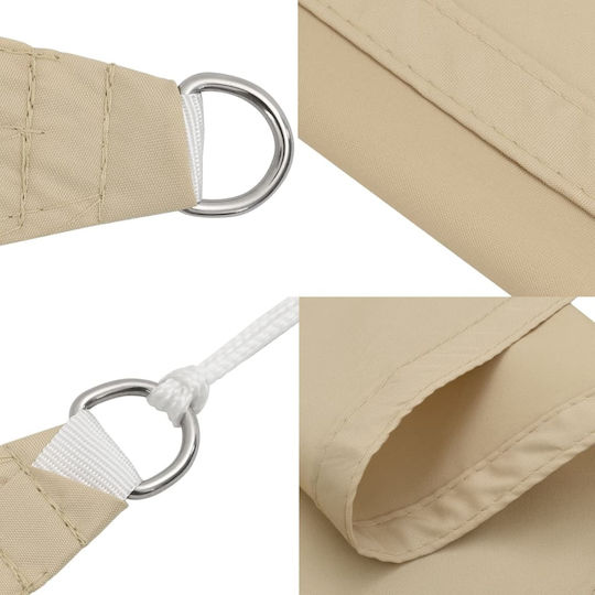 vidaXL Triunghi Umbrela Sail Bej cu strat PU 5x7x5m