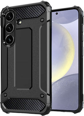 Techsuit Hybrid Back Cover Plastic / Silicone / Tempered Glass Durable Black (Galaxy S24+)