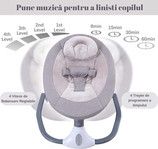 Elektrisch Baby Relax mit Musik Gray für Kind bis 18kg