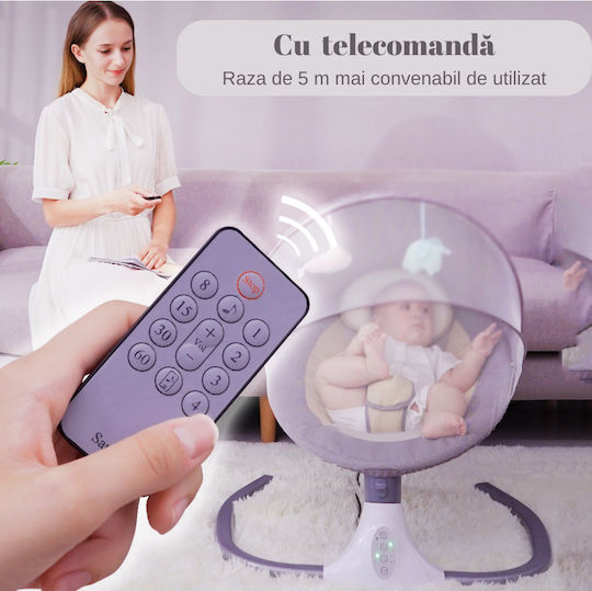 Ηλεκτρικό Relax Μωρού με Μουσική Ροζ για Παιδί έως 18kg