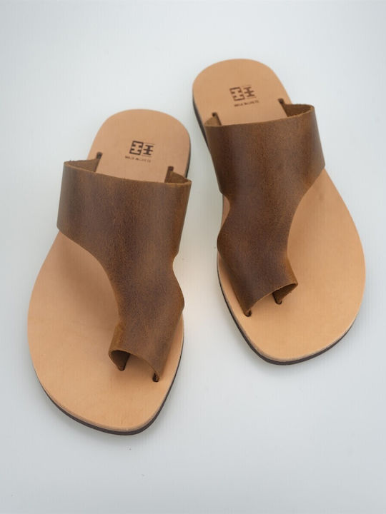 ΞΞ Leder Herrensandalen in Braun Farbe