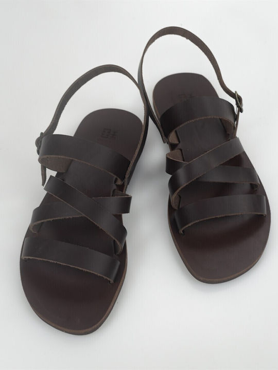 ΞΞ Leder Herrensandalen in Braun Farbe