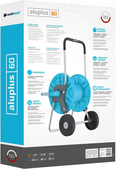 Cellfast Cu rotile Bobină de Furtun pentru Furtun până la 60m